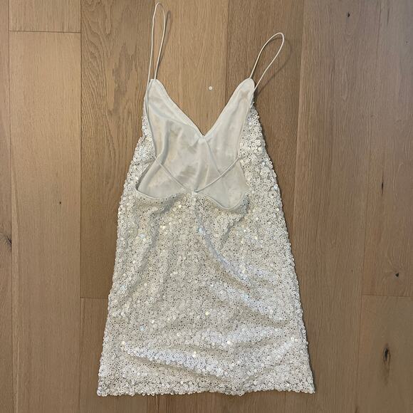 Lulus Force of Fashion White Backless Sequin Mini Dress White Size Womens XS - Picture 6 of 9